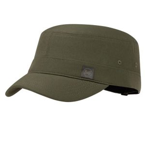 Czapka z daszkiem dla dorosłych Military Cap. Zielone czapki Buff, bez wzorów, z elastanu. Za 119,99 zł.