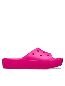 Crocs Klapki Classic Platform Slide 208180 Różowy. Czerwone klapki Crocs, bez wzorów, z tworzywa sztucznego, bez obcasa. Za 177,65 zł.