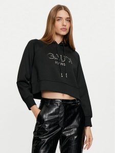 Gaudi Bluza 421BD64010 Czarny Regular Fit. Czarne bluzy Gaudi, l, bez wzorów, z syntetyku, bez kaptura. Za 329,99 zł.