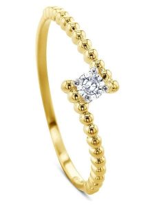 OR Carats Złoty pierścionek z diamentami rozmiar: 54. Żółte pierścionki OR Carats, z diamentem, złote. Za 869,99 zł.