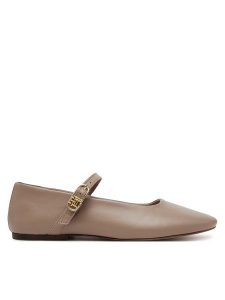 Tommy Hilfiger Baleriny Leather Maryjane Ballerina FW0FW08651 Beżowy. Brązowe balerinki TOMMY HILFIGER, bez wzorów, ze skóry, bez obcasa, bez zapięcia. Za 349,99 zł.