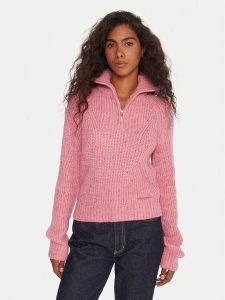 Tommy Jeans Sweter DW0DW21686 Różowy Relaxed Fit. Czerwone swetry klasyczne Tommy Jeans, m, z jeansu, bez kołnierzyka. Za 429,99 zł.