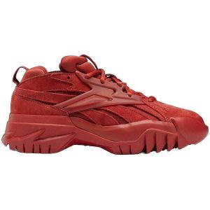 Adidasy Reebok X Cardi B Club C V2, Kobiety. Czerwone buty sportowe Reebok, bez wzorów, ze skóry, bez zapięcia. W wyprzedaży za 390,00 zł.