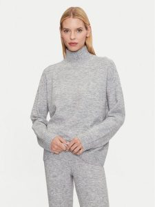 Athlecia Golf Daviana W Knitted High Neck EA241288 Szary Regular Fit. Szare golfy Athlecia, bez wzorów, z syntetyku. Za 119,99 zł.