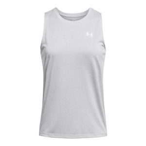 Damski tank top Under Armour Twist. Białe topy Under Armour, bez wzorów, sportowe, bez kołnierzyka, bez ramiączek. Za 179,50 zł.