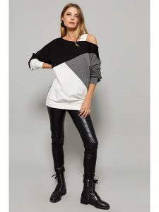 Milan Kiss Bluza w kolorze kremowo-szaro-czarnym rozmiar: S. Białe bluzy Milan Kiss, s, bez wzorów, bez kaptura. Za 211,95 zł.