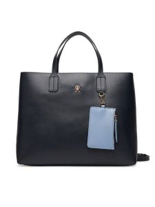 Tommy Hilfiger Torebka Th Icon Satchel AW0AW17683 Granatowy. Niebieskie torebki klasyczne TOMMY HILFIGER, bez wzorów, ze skóry, bez dodatków. Za 399,99 zł.