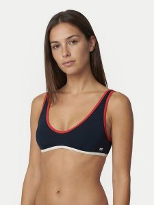 Tommy Hilfiger Góra od bikini UW0UW06559 Granatowy. Niebieskie bikini TOMMY HILFIGER, bez wzorów, z syntetyku. Za 209,99 zł.