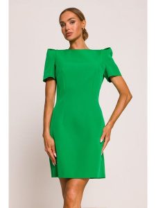 Made of emotion Sukienka w kolorze zielonym rozmiar: XL. Zielone sukienki Made Of Emotion, xl, bez wzorów, bez kołnierzyka, bez ramiączek, mini. Za 199,99 zł.
