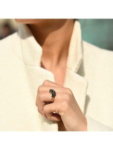 CARATELLI Złoty pierścionek "Amour de Panthères" z diamentami rozmiar: 58. Czarne pierścionki CARATELLI, z diamentem, złote. Za 2 519,91 zł.