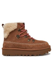 Ugg Śniegowce W Classic Alpine Lace Up 1158271 Brązowy. Brązowe buty zimowe Ugg, ze skóry, bez obcasa, bez zapięcia. Za 999,99 zł.