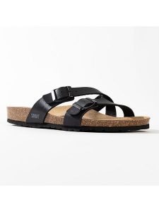 Sunbay Klapki "Bambou" w kolorze czarnym rozmiar: 36. Czarne klapki Sunbay, bez wzorów, z materiału, z otwartym noskiem, bez obcasa. Za 114,98 zł.