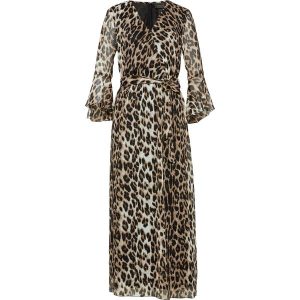 Sukienka maxi. Brązowe sukienki bonprix, bez wzorów, z szyfonu, eleganckie, bez kołnierzyka, bez ramiączek, maxi. Za 189,99 zł.