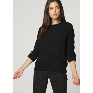 Sweter w kolorze czarnym. Czarne swetry klasyczne marki William de Faye, z kaszmiru, z okrągłym kołnierzem. W wyprzedaży za 136,95 zł.