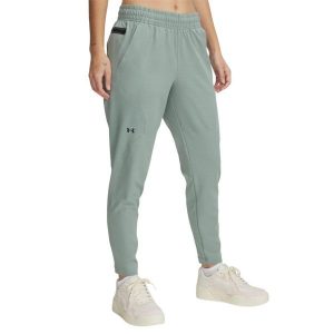 Spodnie Damskie Sportowe Szybkoschnące Under Armour. Zielone spodnie sportowe Under Armour, bez wzorów, na fitness i siłownię. Za 299,99 zł.
