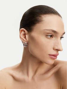 Guess Kolczyki JUBE05209JW Srebrny. Szare kolczyki Guess, metalowe. Za 139,99 zł.