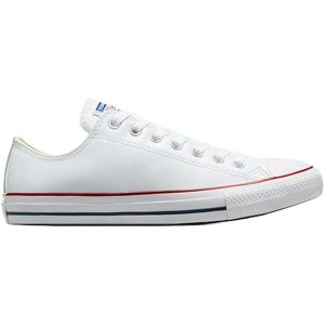 Trampki Converse Chuck Taylor Ox Leather, Dla obu płci. Białe buty sportowe Converse, bez wzorów, ze skóry, bez zapięcia. Za 490,00 zł.