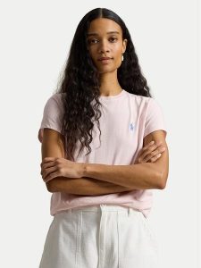 Polo Ralph Lauren T-Shirt 211B14605014 Różowy Classic Fit. Czerwone t-shirty Polo Ralph Lauren, xs, bez wzorów, z bawełny, bez kołnierzyka, bez ramiączek. Za 289,99 zł.