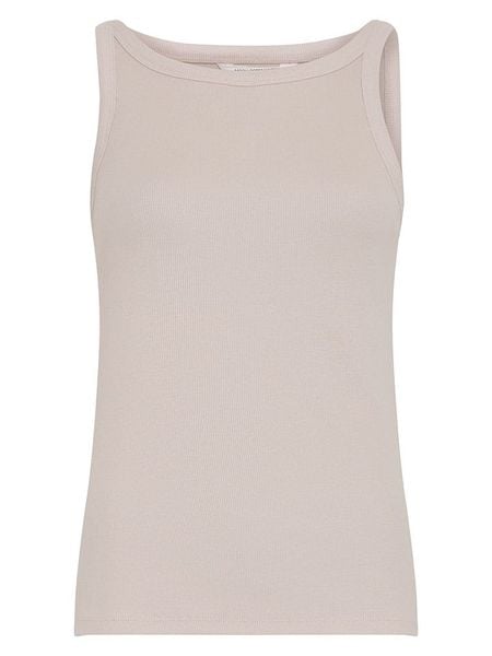 MOSS COPENHAGEN Top "Gubbe" w kolorze beżowym rozmiar: S/M. Brązowe topy Moss Copenhagen, m, bez wzorów, bez kołnierzyka, bez ramiączek. Za 68,95 zł.