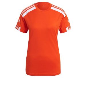 Koszulka damska adidas Squadra 21 Jersey. Białe bluzki ADIDAS, m, bez wzorów, z jersey, sportowe, bez kołnierzyka, bez ramiączek. Za 69,00 zł.