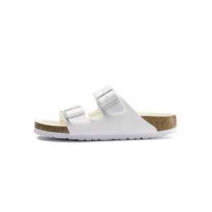 Klapki unisex Birkenstock Arizona BF. Białe klapki Birkenstock, bez wzorów, z materiału, bez obcasa. Za 329,00 zł.
