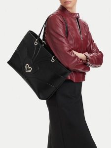 Eva Minge Torebka EO-LDA9293 Czarny. Czarne shopper bag Eva Minge, bez wzorów, ze skóry, bez dodatków. Za 299,99 zł.