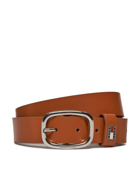 Tommy Jeans Pasek Damski Tjw Oval 3.0 AW0AW15836 Brązowy. Brązowe paski Tommy Jeans, bez wzorów, z jeansu. Za 123,99 zł.