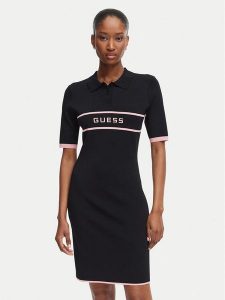 Guess Sukienka codzienna G6YK40 Z1082 Czarny Slim Fit. Czarne kombinezony Guess, na co dzień, xl, z aplikacjami, z wiskozy, bez kołnierzyka, bez ramiączek, proste. Za 394,99 zł.