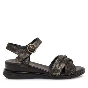 Sandały Lasocki. Czarne sandały Lasocki, bez wzorów, bez obcasa, na koturnie, bez zapięcia. Za 169,99 zł.