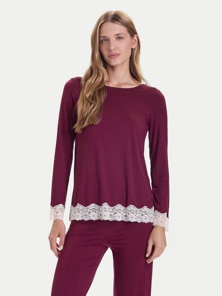 United Colors Of Benetton Koszulka piżamowa 3Z123M07X Bordowy Regular Fit. Czerwone koszule nocne United Colors of Benetton, bez wzorów, z wiskozy, bez ramiączek. Za 89,99 zł.