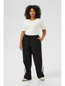 KAFFE curve Spodnie w kolorze czarnym rozmiar: 44. Czarne spodnie z wysokim stanem KAFFE curve, bez wzorów, z materiału, z podwyższonym stanem. Za 104,99 zł.