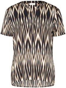 Gerry Weber Bluzka w kolorze czarno-kremowym rozmiar: 42. Brązowe bluzki Gerry Weber, s, bez wzorów, z wiskozy, klasyczne, bez kołnierzyka, bez ramiączek. Za 131,43 zł.