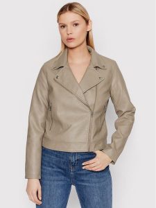 JJXX Kurtka z imitacji skóry Gail 12206262 Szary Regular Fit. Szare kurtki JJXX, m, bez wzorów, ze skóry, bez kaptura. Za 159,99 zł.