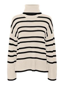 Vero Moda Golf w kolorze beżowo-czarnym rozmiar: XS. Czarne golfy Vero Moda, bez wzorów, z włókna. Za 140,95 zł.