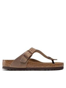Birkenstock Japonki Gizeh Bs 0943811 Brązowy. Brązowe klapki Birkenstock, bez wzorów, z nubiku, bez obcasa. Za 399,99 zł.