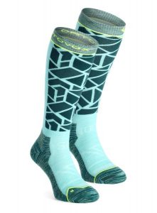 Skarpety skiturowe damskie Ortovox Ski Tour Comp Long Socks. Zielone skarpetki ORTOVOX, bez wzorów, z elastanu. Za 197,99 zł.