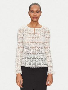 Morgan Bluzka 251-TFLEUR Écru Regular Fit. Bluzki Morgan, xl, bez wzorów, z syntetyku, bez kołnierzyka, bez ramiączek. Za 139,99 zł.