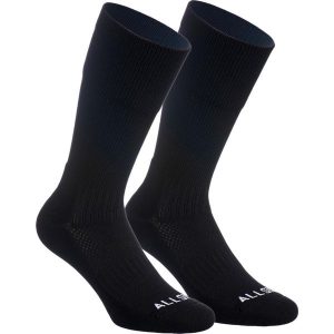 Skarpety siatkarskie Allsix VSK500 mid czarne. Czarne skarpetki ALLSIX, bez wzorów, z elastanu. Za 34,99 zł.