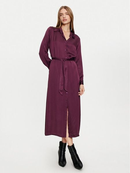 Haveone Sukienka koszulowa AWG-M017 Fioletowy Regular Fit. Fioletowe kombinezony Haveone, m, bez wzorów, z wiskozy, bez kołnierzyka, bez ramiączek. Za 389,99 zł.