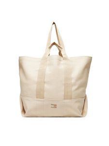 Tommy Jeans Torebka Tjw Tote Edition Canvas AW0AW17542 Beżowy. Brązowe shopper bag Tommy Jeans, bez wzorów, z jeansu, bez dodatków. Za 299,99 zł.