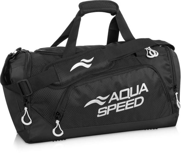 Torba sportowa pływacka na ramię 35l Aqua Speed. Czarne torby podróżne i sportowe Aqua-Speed, bez wzorów, z poliesteru, na ramię. Za 100,99 zł.
