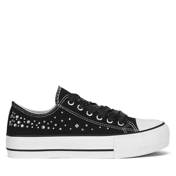 Trampki DeeZee. Czarne trampki DeeZee, bez wzorów, bez zapięcia. Za 57,99 zł.