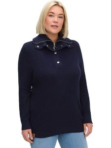 WITT WEIDEN Sweter w kolorze granatowym rozmiar: 42. Niebieskie swetry oversize WITT WEIDEN, z aplikacjami, ze skóry, bez ramiączek. Za 43,99 zł.