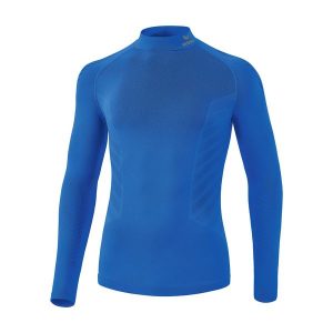 Koszulka kompresyjna z długim rękawem i wysokim dekoltem Erima Athletic. Niebieskie koszule nocne Erima, bez wzorów, bez ramiączek. Za 182,50 zł.