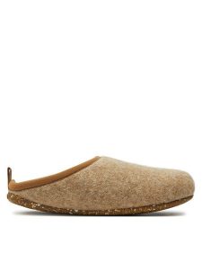 Camper Kapcie Wabi 20889-142 Beżowy. Brązowe kapcie Camper, bez wzorów, z wełny. Za 299,99 zł.