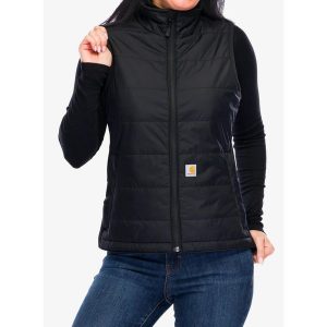 Kamizelka ocieplana damska Carhartt Relaxed Fit Lightweight Insulated Vest. Czarne kamizelki CARHARTT, xs, bez wzorów, bez kołnierzyka, bez ramiączek, bez kaptura. Za 335,99 zł.