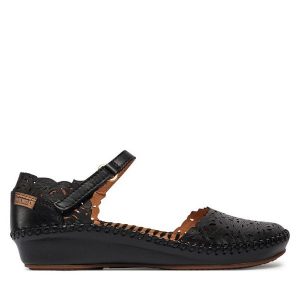 Półbuty Pikolinos. Czarne czółenka Pikolinos, bez wzorów, bez obcasa, na koturnie, bez zapięcia. Za 489,99 zł.