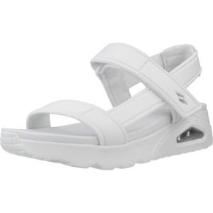 Sandały SKECHERS UNO - SUMMER STAND 2 Biały. Białe sandały Skechers, bez wzorów, z tkaniny, bez obcasa, bez zapięcia. Za 291,99 zł.