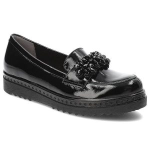 Czarne Półbuty Armodo Skórzane Eleganckie Buty. Czarne półbuty Armodo, bez wzorów, ze skóry, bez obcasa, bez zapięcia. Za 331,99 zł.