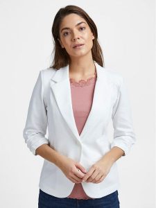 Fransa Marynarka 20604689 Biały Regular Fit. Białe marynarki i żakiety Fransa, l, bez wzorów, z syntetyku. Za 159,99 zł.